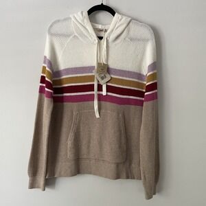 NWT Faherty Throwback Sweater Hoodie Catching Rays Sz M Organic Cotton Cashmere